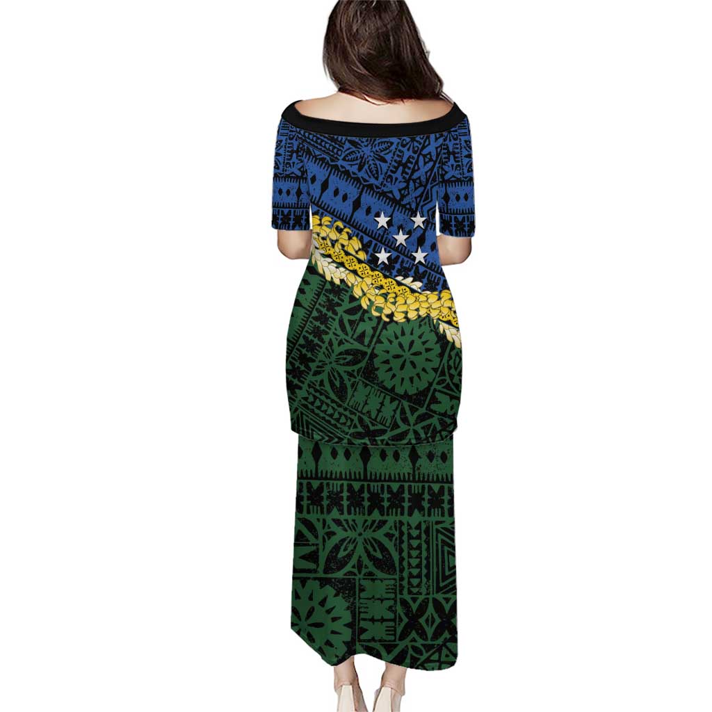 Halo Olaketa Solomon Islands Tapa Pattern Puletasi LT14 - Polynesian Pride