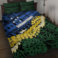 Halo Olaketa Solomon Islands Tapa Pattern Quilt Bed Set LT14 Blue - Polynesian Pride