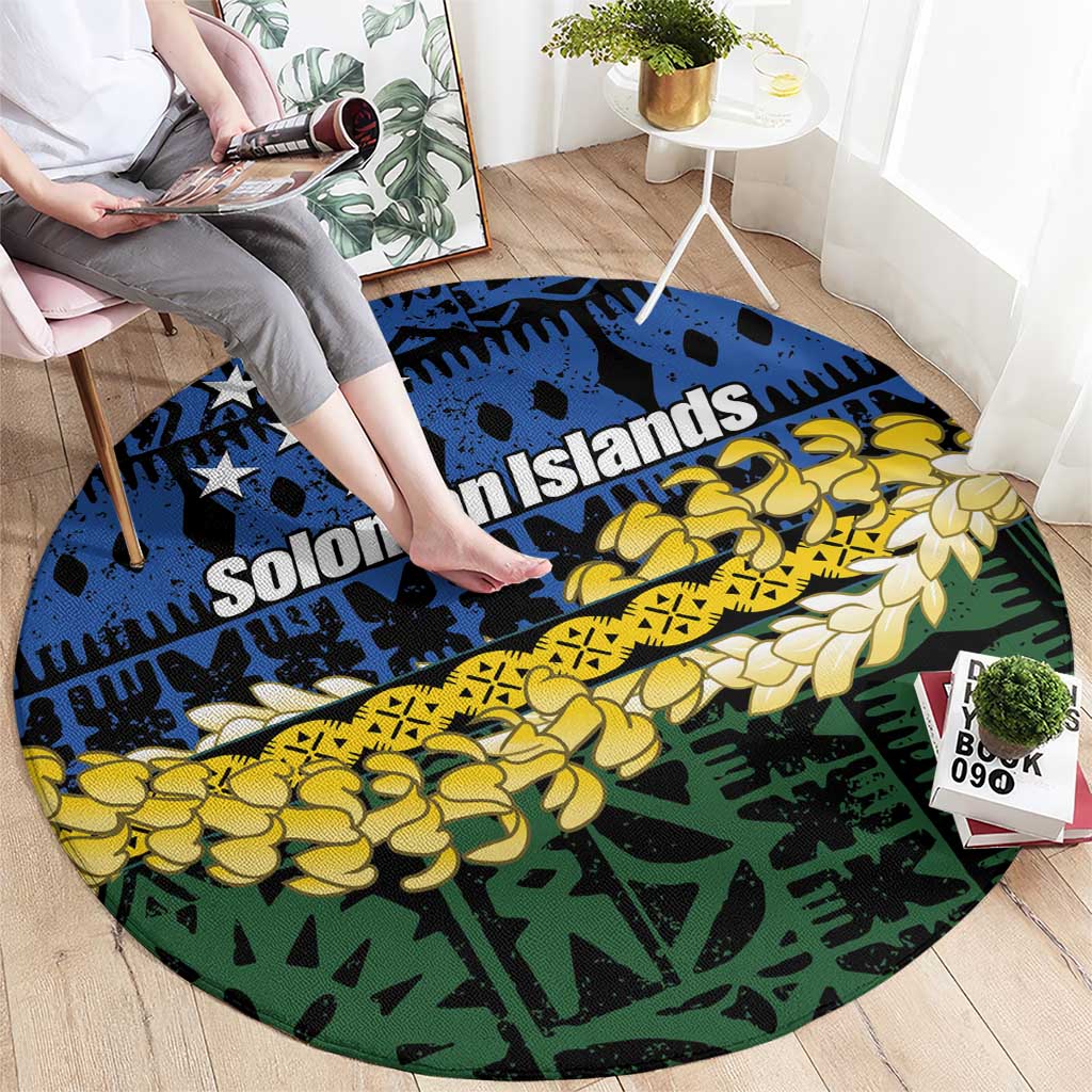 Halo Olaketa Solomon Islands Tapa Pattern Round Carpet LT14 - Polynesian Pride