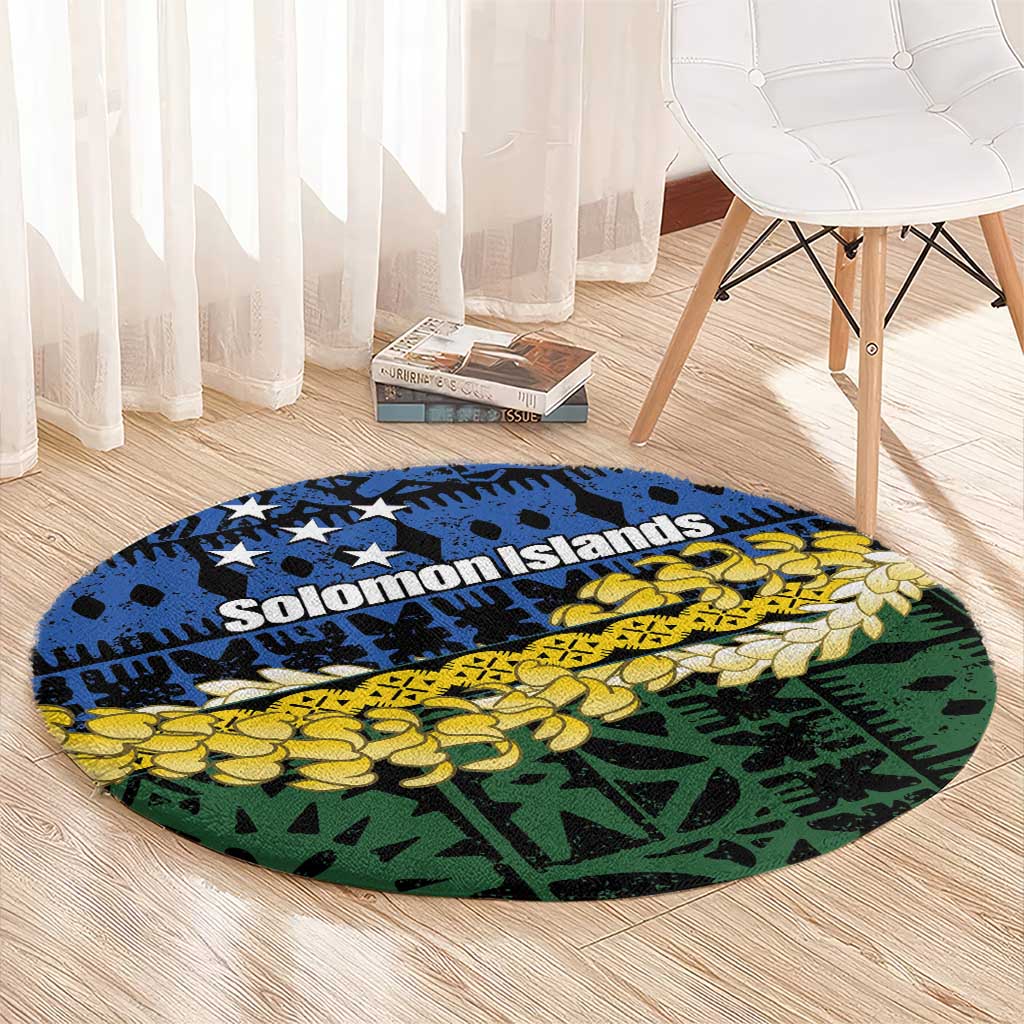 Halo Olaketa Solomon Islands Tapa Pattern Round Carpet LT14 - Polynesian Pride
