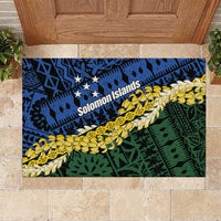 Halo Olaketa Solomon Islands Tapa Pattern Rubber Doormat LT14 Blue - Polynesian Pride