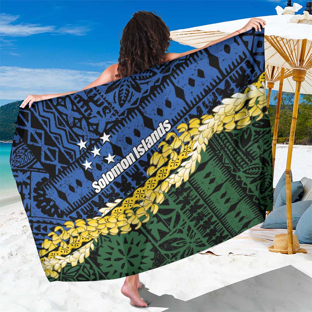 Halo Olaketa Solomon Islands Tapa Pattern Sarong LT14 One Size 44 x 66 inches Blue - Polynesian Pride