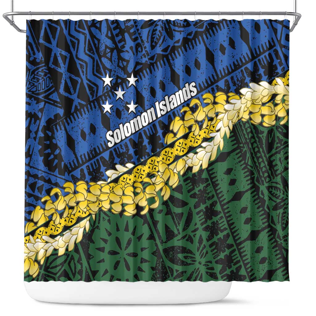 Halo Olaketa Solomon Islands Tapa Pattern Shower Curtain LT14 Blue - Polynesian Pride