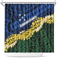 Halo Olaketa Solomon Islands Tapa Pattern Shower Curtain LT14 Blue - Polynesian Pride