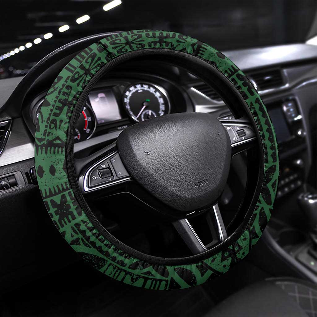 Halo Olaketa Solomon Islands Tapa Pattern Steering Wheel Cover LT14 Universal Fit Blue - Polynesian Pride