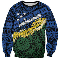Halo Olaketa Solomon Islands Tapa Pattern Sweatshirt LT14 Unisex Blue - Polynesian Pride