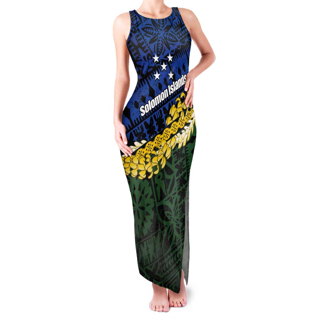 Halo Olaketa Solomon Islands Tapa Pattern Tank Maxi Dress