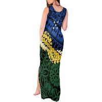 Halo Olaketa Solomon Islands Tapa Pattern Tank Maxi Dress