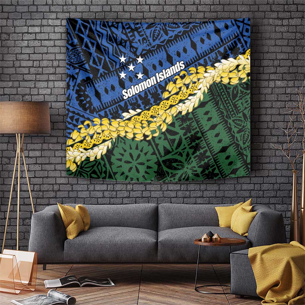 Halo Olaketa Solomon Islands Tapa Pattern Tapestry LT14 Blue - Polynesian Pride