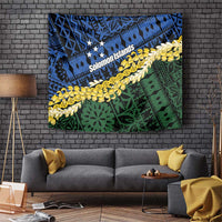 Halo Olaketa Solomon Islands Tapa Pattern Tapestry LT14 Blue - Polynesian Pride