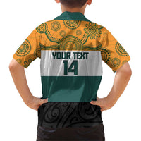 AUNZ Rugby Custom Family Matching Short Sleeve Bodycon Dress and Hawaiian Shirt Australia Kangaroo New Zealand Silver Fern - Polynesian Pride