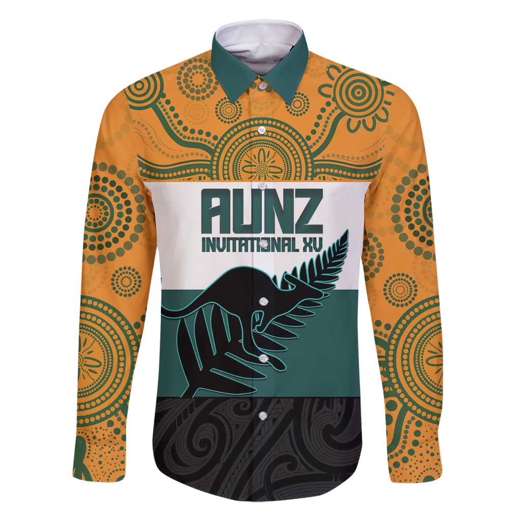 AUNZ Rugby Custom Family Matching Summer Maxi Dress and Hawaiian Shirt Australia Kangaroo New Zealand Silver Fern - Polynesian Pride