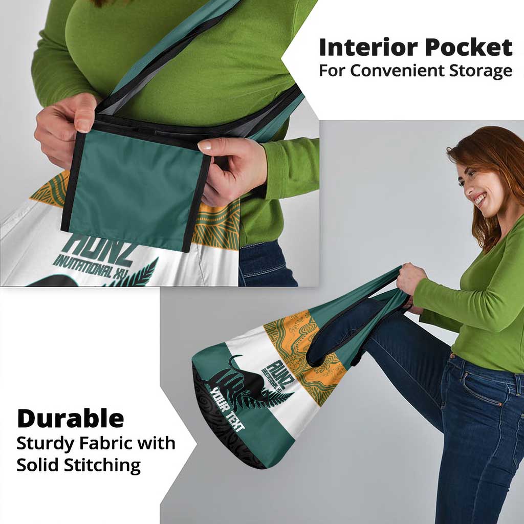 AUNZ Rugby Custom Grocery Bag Australia Kangaroo New Zealand Silver Fern - Polynesian Pride