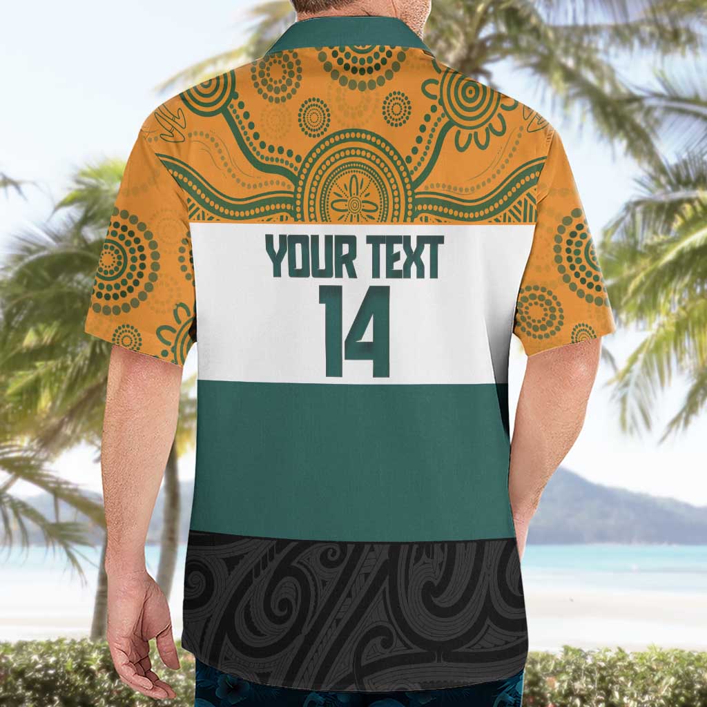 AUNZ Rugby Custom Hawaiian Shirt Australia Kangaroo New Zealand Silver Fern LT14 - Polynesian Pride