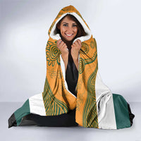 AUNZ Rugby Custom Hooded Blanket Australia Kangaroo New Zealand Silver Fern - Polynesian Pride