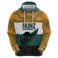 AUNZ Rugby Custom Hoodie Australia Kangaroo New Zealand Silver Fern - Polynesian Pride