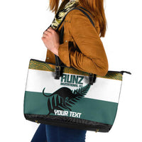 AUNZ Rugby Custom Leather Tote Bag Australia Kangaroo New Zealand Silver Fern - Polynesian Pride