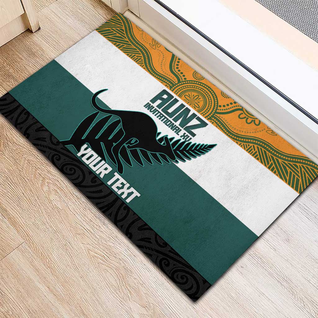 AUNZ Rugby Custom Rubber Doormat Australia Kangaroo New Zealand Silver Fern - Polynesian Pride