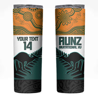 AUNZ Rugby Custom Skinny Tumbler Australia Kangaroo New Zealand Silver Fern LT14 Yellow - Polynesian Pride