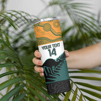 AUNZ Rugby Custom Skinny Tumbler Australia Kangaroo New Zealand Silver Fern LT14 - Polynesian Pride