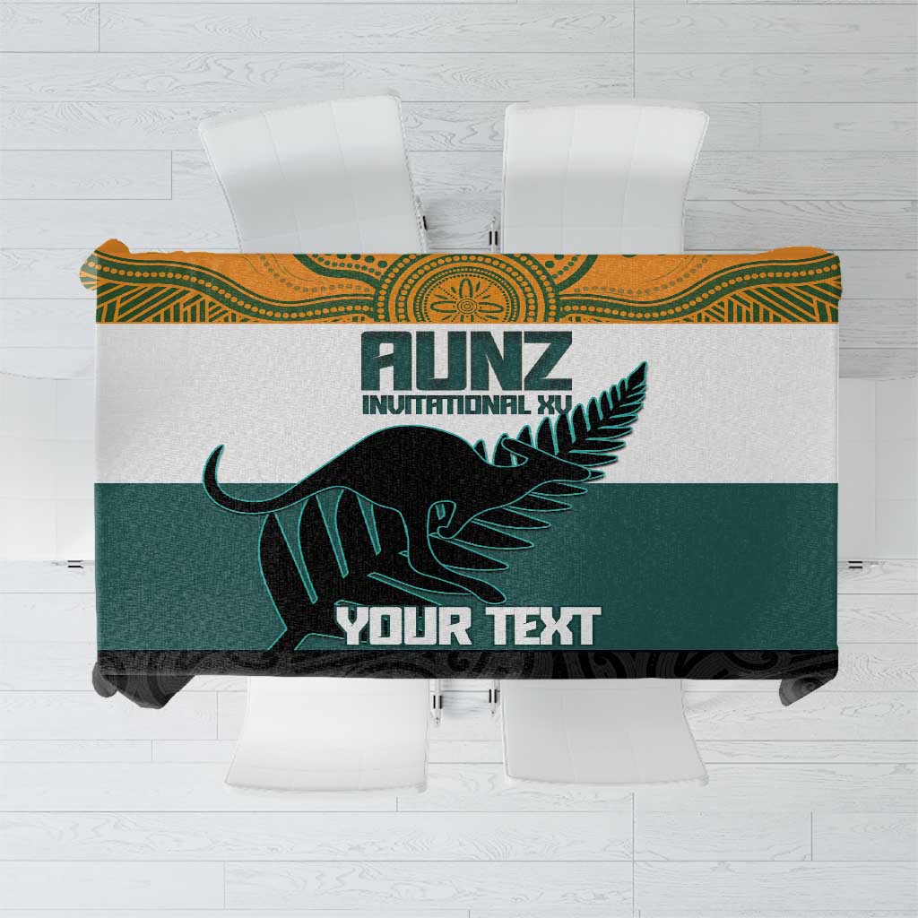 AUNZ Rugby Custom Tablecloth Australia Kangaroo New Zealand Silver Fern - Polynesian Pride