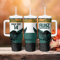AUNZ Rugby Custom Tumbler With Handle Australia Kangaroo New Zealand Silver Fern - Polynesian Pride