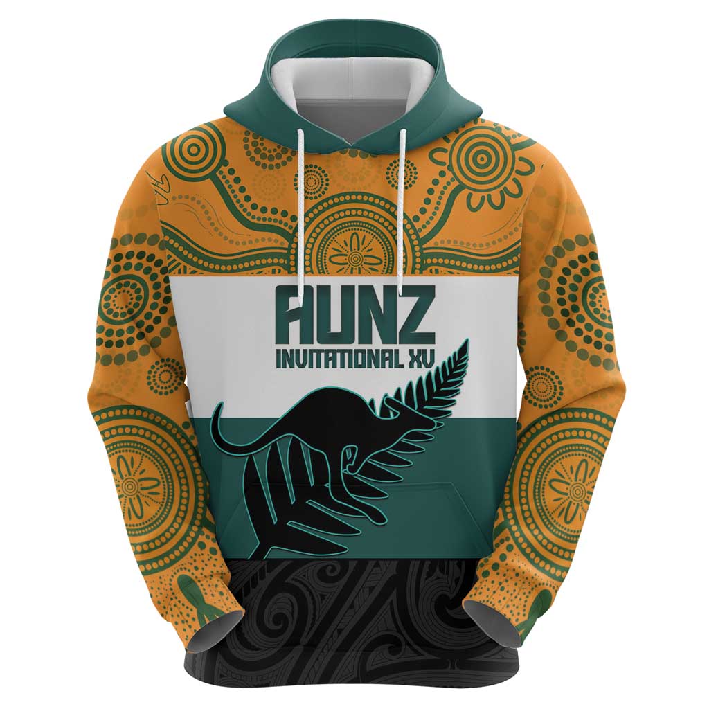 AUNZ Rugby Custom Zip Hoodie Australia Kangaroo New Zealand Silver Fern LT14 - Polynesian Pride