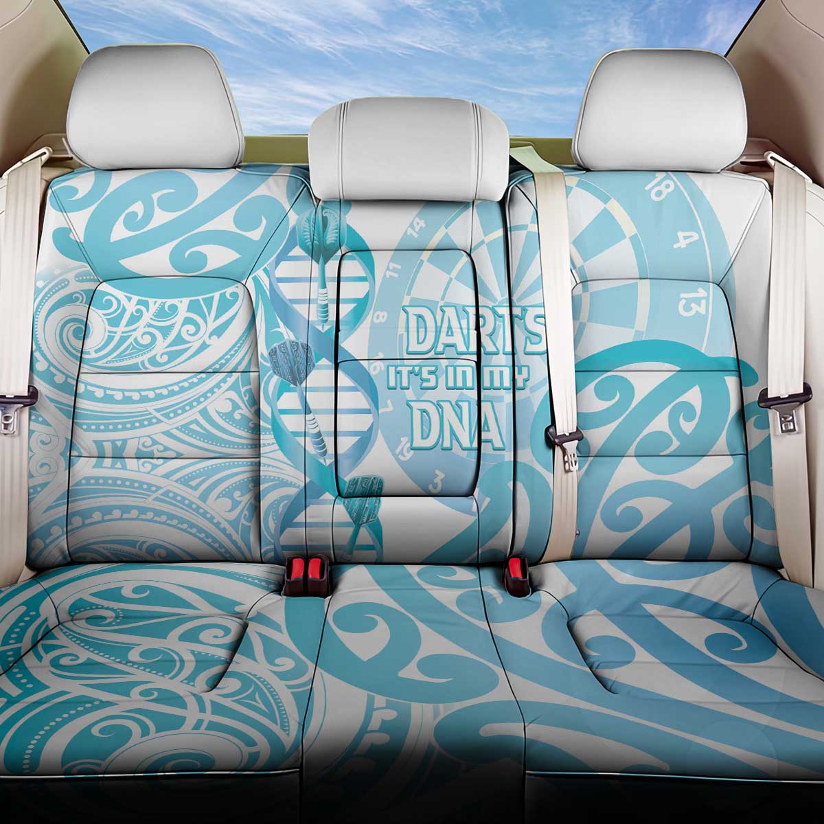 New Zealand Darts Back Car Seat Cover Aotearoa Maori Its In My DNA White - Polynesian Pride