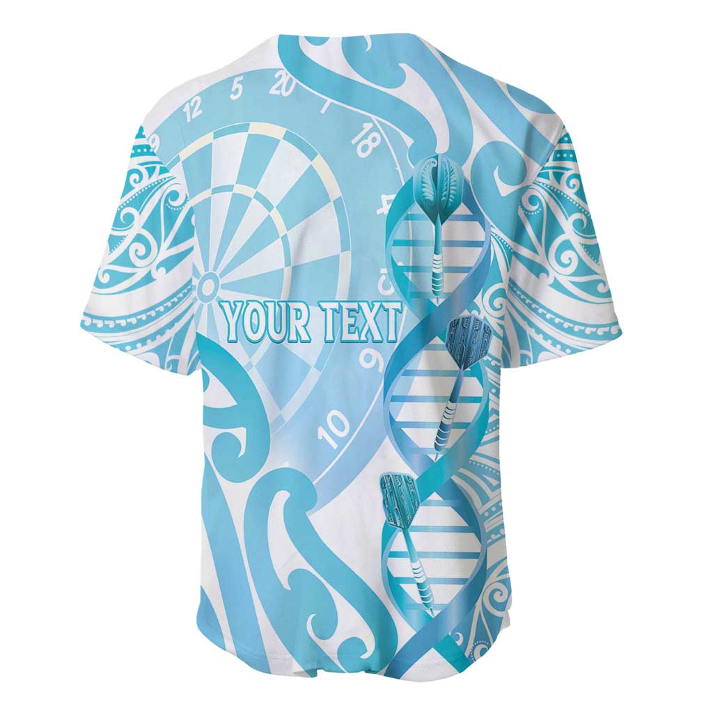 Personalised New Zealand Darts Baseball Jersey Aotearoa Maori Its In My DNA White - Polynesian Pride