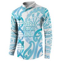 Personalised New Zealand Darts Button Sweatshirt Aotearoa Maori Its In My DNA White - Polynesian Pride