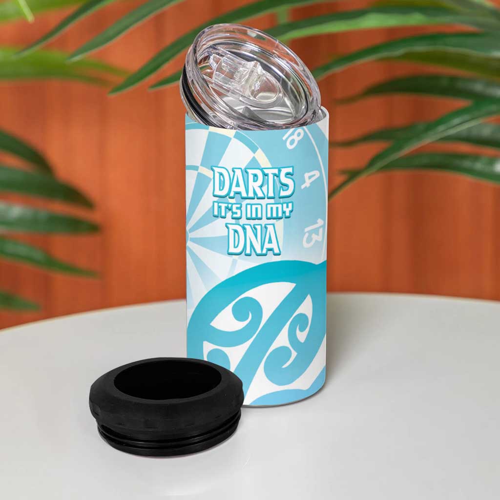 New Zealand Darts 4 in 1 Can Cooler Tumbler Aotearoa Maori Its In My DNA White - Polynesian Pride