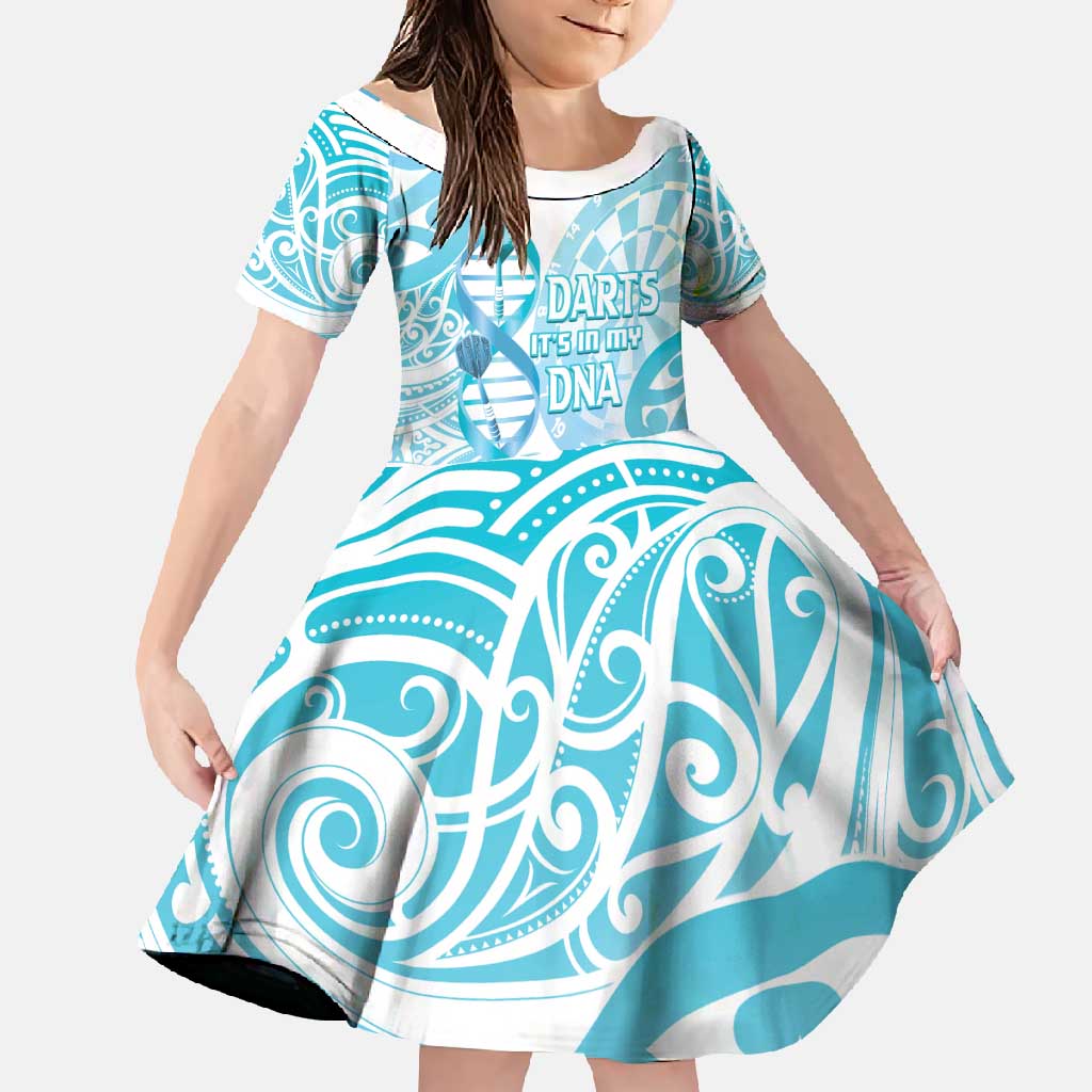 Personalised New Zealand Darts Family Matching Long Sleeve Bodycon Dress and Hawaiian Shirt Aotearoa Maori Its In My DNA White - Polynesian Pride