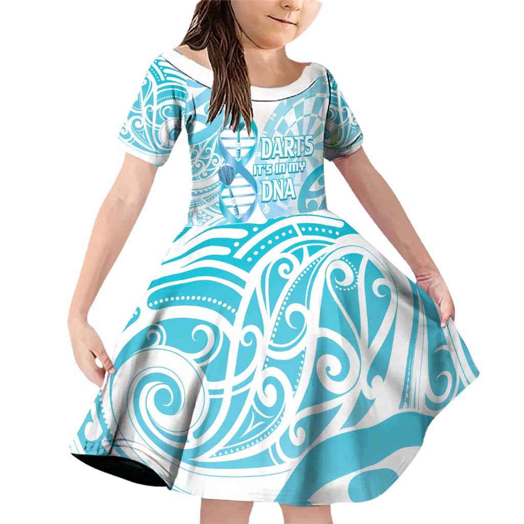 Personalised New Zealand Darts Family Matching Off Shoulder Short Dress and Hawaiian Shirt Aotearoa Maori Its In My DNA White - Polynesian Pride