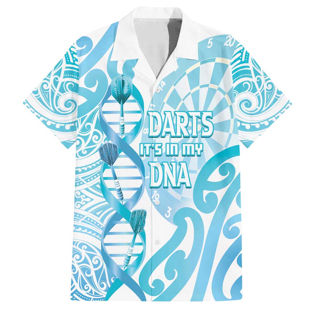 Personalised New Zealand Darts Family Matching Off Shoulder Short Dress and Hawaiian Shirt Aotearoa Maori Its In My DNA White - Polynesian Pride