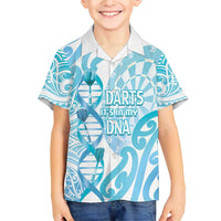 Personalised New Zealand Darts Family Matching Short Sleeve Bodycon Dress and Hawaiian Shirt Aotearoa Maori Its In My DNA White - Polynesian Pride