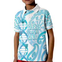 Personalised New Zealand Darts Kid Polo Shirt Aotearoa Maori Its In My DNA White - Polynesian Pride