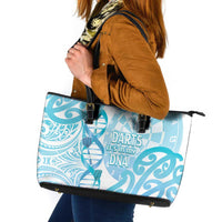 New Zealand Darts Leather Tote Bag Aotearoa Maori Its In My DNA White LT14 White - Polynesian Pride