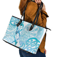 New Zealand Darts Leather Tote Bag Aotearoa Maori Its In My DNA White LT14 - Polynesian Pride