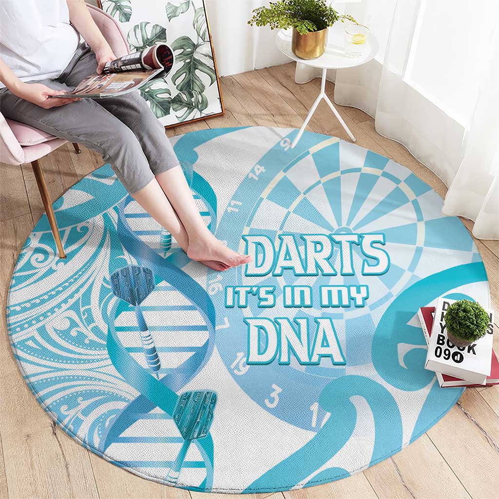 New Zealand Darts Round Carpet Aotearoa Maori Its In My DNA White - Polynesian Pride