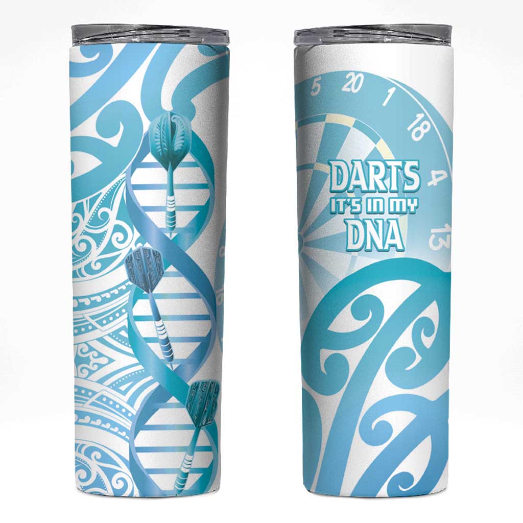 New Zealand Darts Skinny Tumbler Aotearoa Maori Its In My DNA White - Polynesian Pride