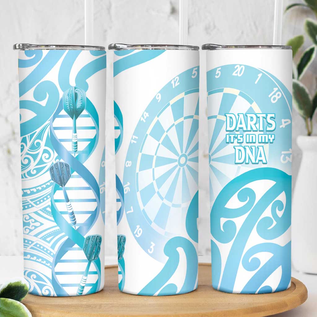 New Zealand Darts Skinny Tumbler Aotearoa Maori Its In My DNA White - Polynesian Pride
