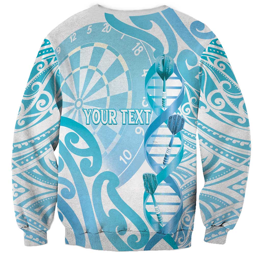 Personalised New Zealand Darts Sweatshirt Aotearoa Maori Its In My DNA White - Polynesian Pride
