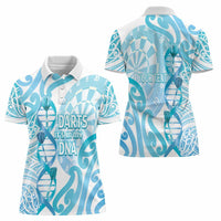Personalised New Zealand Darts Women Polo Shirt Aotearoa Maori Its In My DNA White - Polynesian Pride