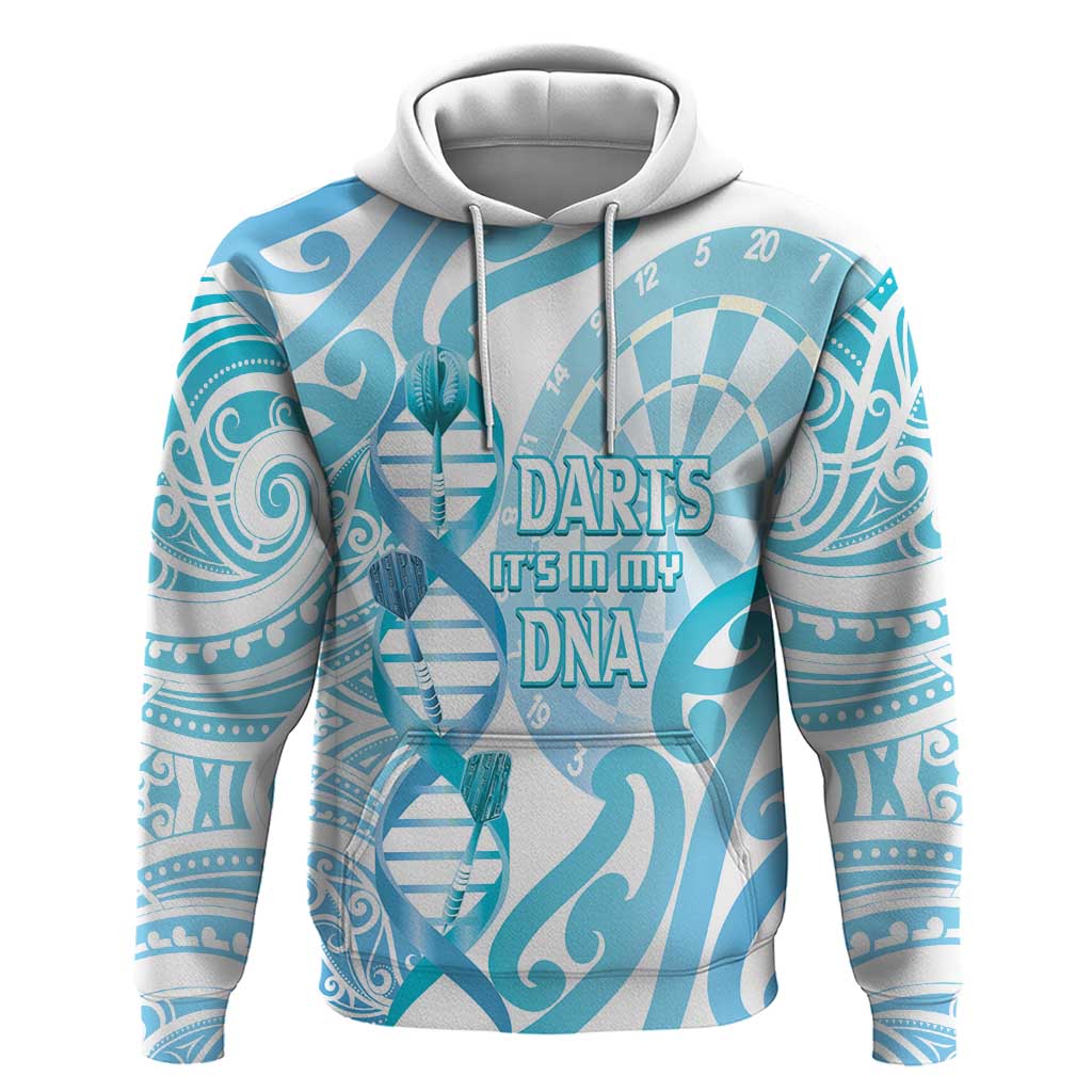 Personalised New Zealand Darts Zip Hoodie Aotearoa Maori Its In My DNA White - Polynesian Pride