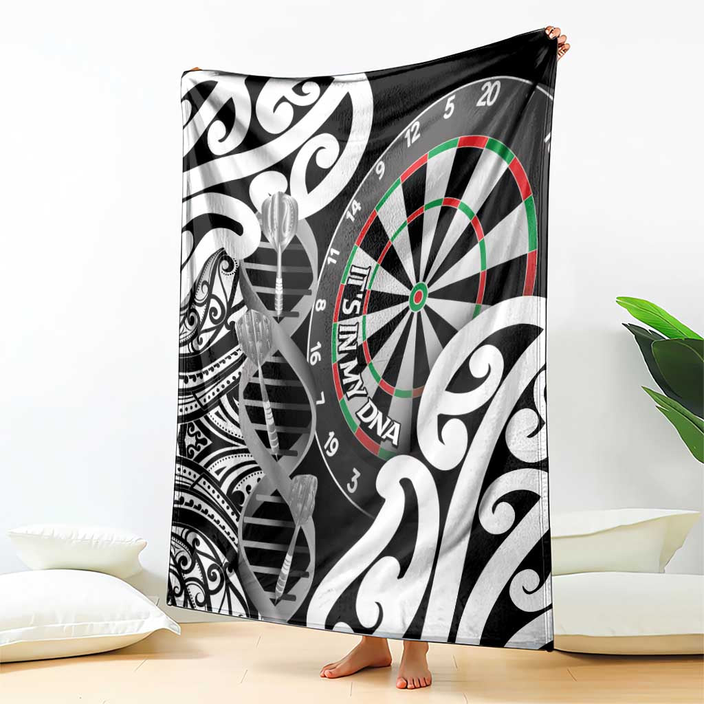 New Zealand Darts Blanket Aotearoa Maori Its In My DNA Black - Polynesian Pride