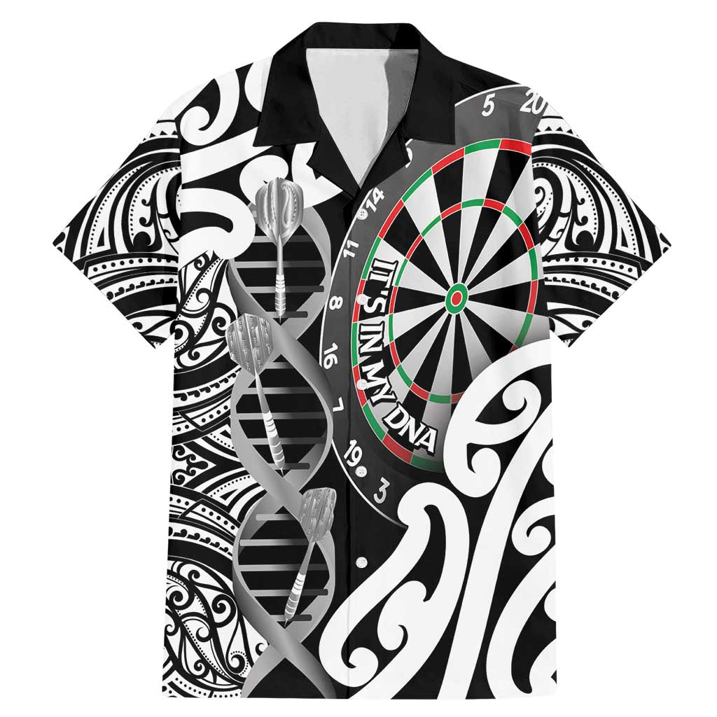 Personalised New Zealand Darts Family Matching Mermaid Dress and Hawaiian Shirt Aotearoa Maori Its In My DNA Black - Polynesian Pride