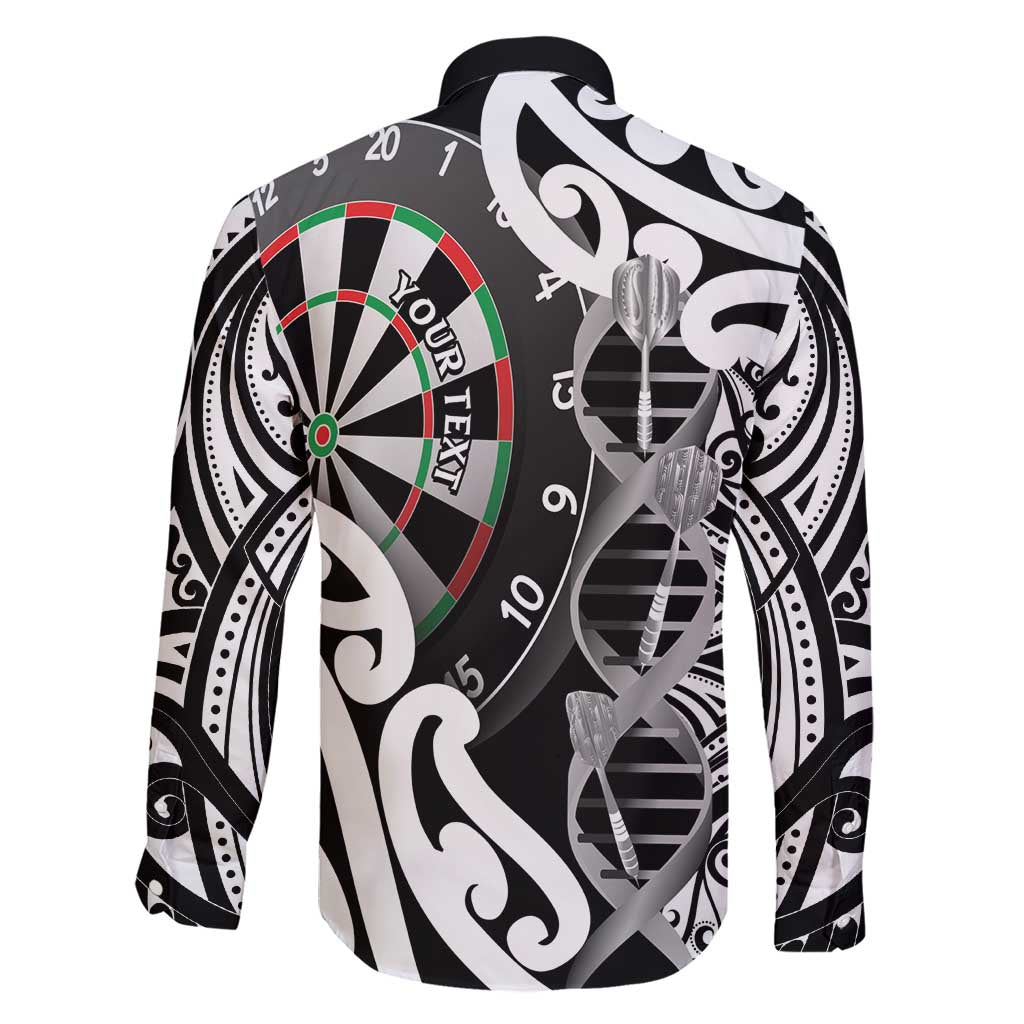Personalised New Zealand Darts Family Matching Short Sleeve Bodycon Dress and Hawaiian Shirt Aotearoa Maori Its In My DNA Black - Polynesian Pride