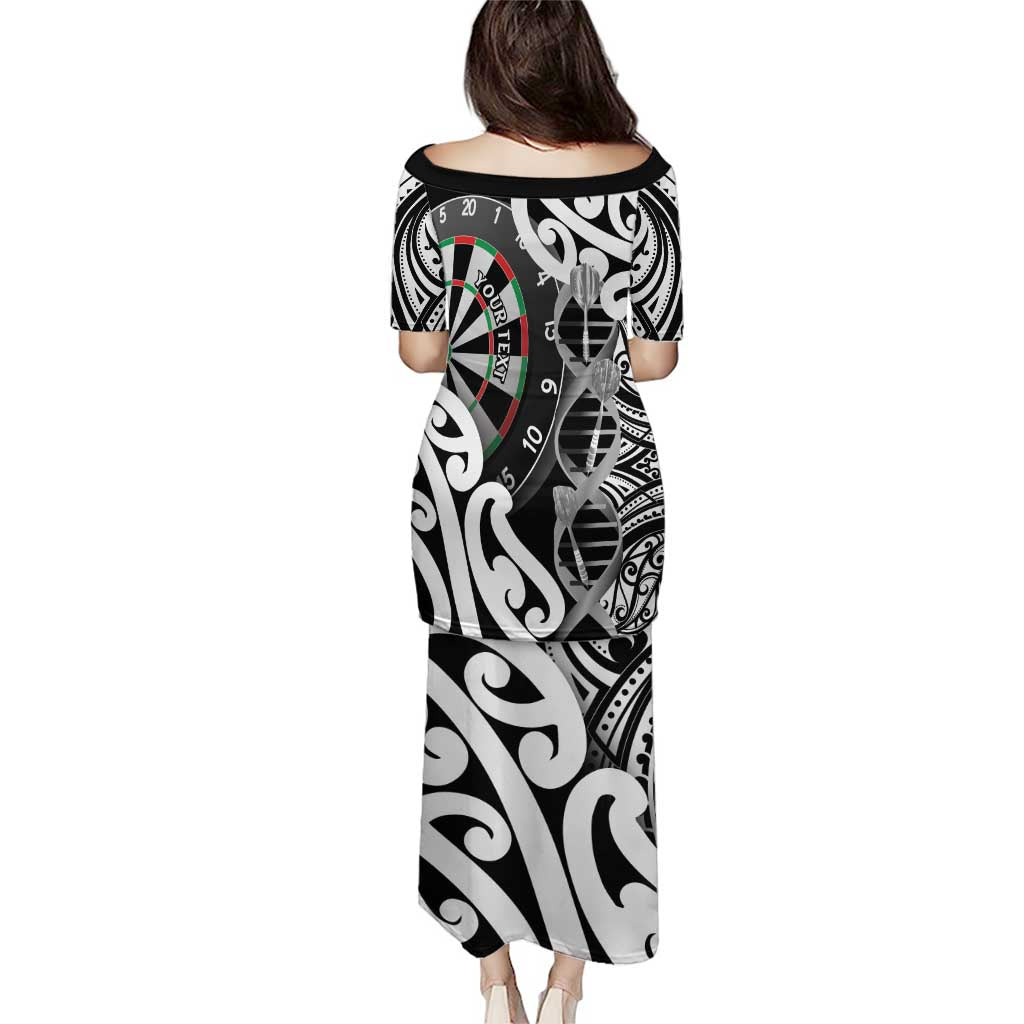 Personalised New Zealand Darts Puletasi Aotearoa Maori Its In My DNA Black - Polynesian Pride