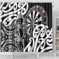 New Zealand Darts Shower Curtain Aotearoa Maori Its In My DNA Black - Polynesian Pride