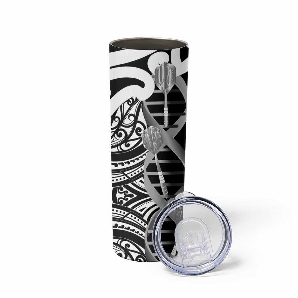 New Zealand Darts Skinny Tumbler Aotearoa Maori Its In My DNA Black - Polynesian Pride